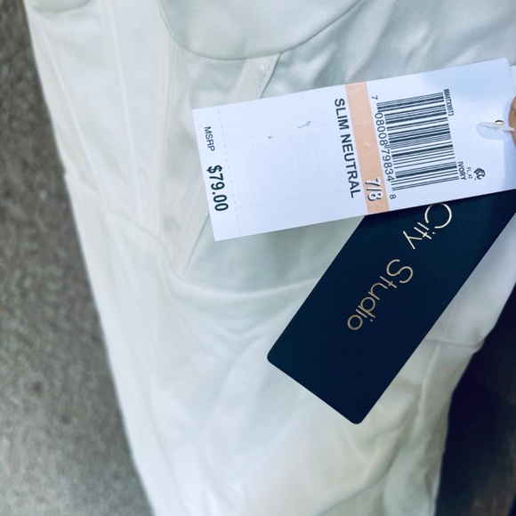 City Studios Juniors Imitation Pearl-Strap Corset Bodycon Dress Ivory Size 7/8 - Picture 11 of 17